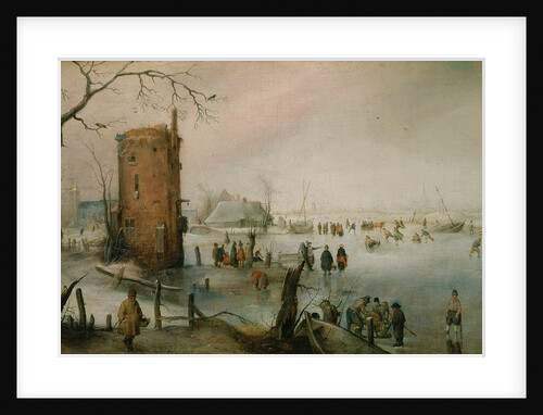 Skating Near a Town, c.1610–20 by Hendrik Avercamp