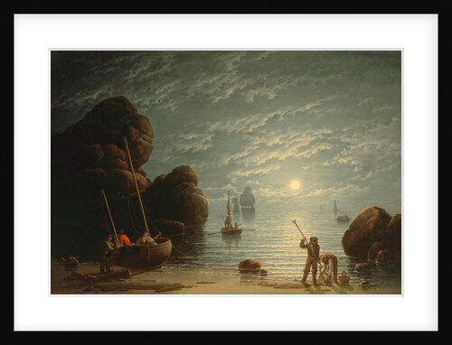 Moonlight Coastal Scene, 1836 by Robert Salmon