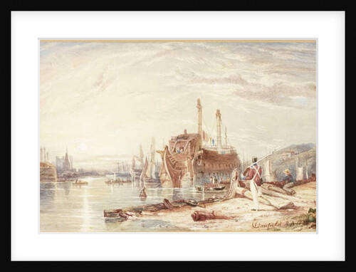 Hulk in Falmouth Harbour by William Clarkson Stanfield