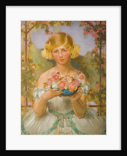 Jane with bowl of roses by William Shackleton