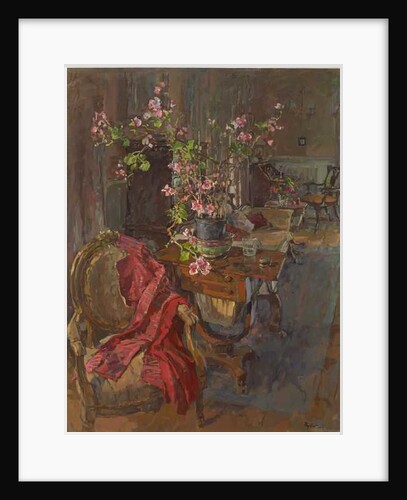 Red Coat with Geranium by Susan Ryder