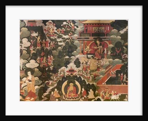 Scenes of the life of the Buddha Shakyamuni. First half of the 17th century. Detrempe on canvas. by Tibetan School