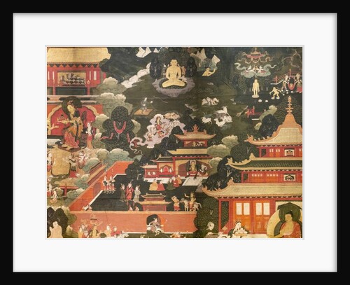 Scenes of the life of the Buddha Shakyamuni. First half of the 17th century. Detrempe on canvas. by Tibetan School