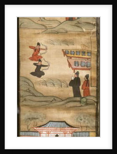 Contest to get the hand of Yashodhara. China, Gansu Province. Tang Dynasty, second half of the 9th. Light colours on silk. by Chinese School