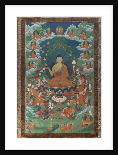 The sermon on the peak of vultures in Rajagriha. East Tibet, second half of the 19th century. by School Tibetan