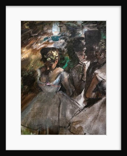 Three dancers behind the scenes. 1880-1885. by Edgar Degas