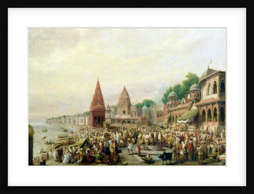 A View of Dasaswanadh Ghat, Benares, during the Dassera Festival by William Prinsep