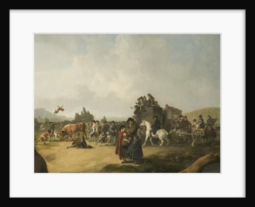 Bull Baiting by Julius Caesar Ibbetson