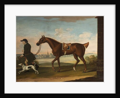 Squeaking Jenni Got by Sir Richard Grosvenor's 'Old Terror' with Sir P. B. Leicester's Groom and Hound, 1755 by Thomas of Pall Mall Butler