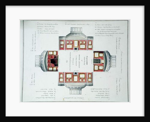 Hanging plan of Sir John Leicester's Gallery, Hill Street, c.1806 by English School