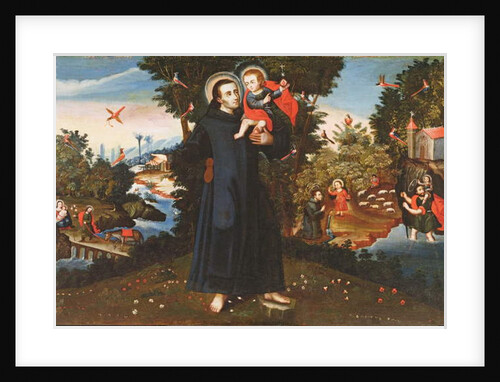 St. John of God with the Christ Child, St. Christopher, St. Augustine and the Flight into Egypt by Pedro Nolasco y Lara