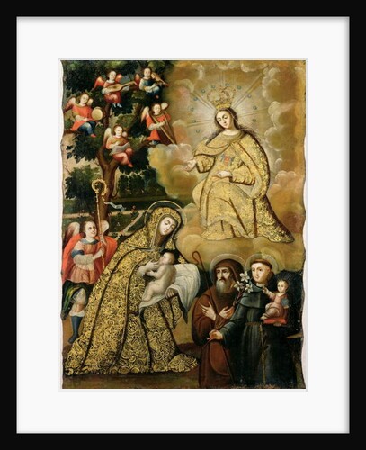 Vision of the Virgin as Our Lady of Mercy with Three Saints, mid-18th century by Mauricio Garcia