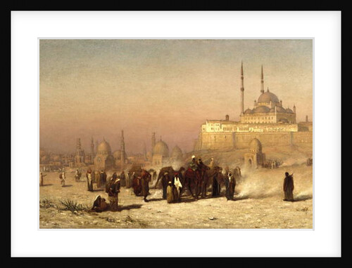 On the Way between Old and New Cairo, Citadel Mosque of Mohammed Ali, and Tombs of the Mamelukes, 1872 by Louis Comfort Tiffany