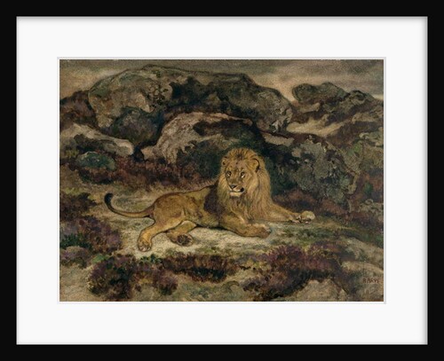 Lion Reclining by Antoine Louis Barye