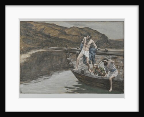 Saint Peter Alerted by Saint John to the Presence of the Lord Casts Himself into the Water by James Jacques Joseph Tissot