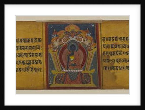 Page from a Buddhist Manuscript with an Illustration of Akshobhya, 16-17th century by Nepalese School