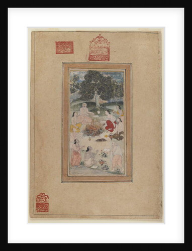 Sadhus gathered around a fire, c.1600 by School Indian