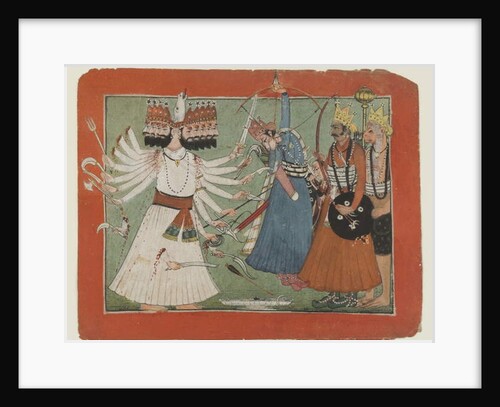 Ravana challenges Rama's army, c.1750 by Indian School