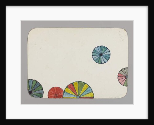 Small Card decorated with Stylized Chrysanthemums, c.1880 by Christopher Grant La Farge