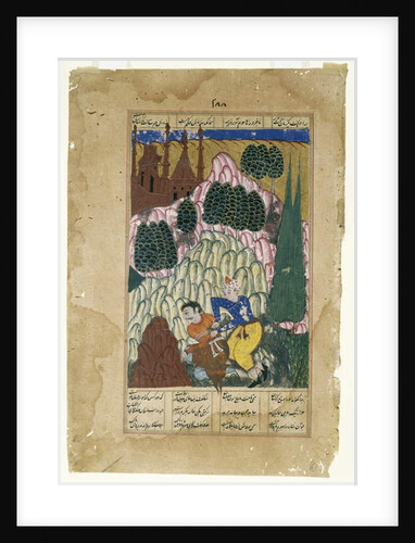 Hum captures Afrasiyab, leaf from a Dispersed Shah-nama Series, late 16th century by Indian School