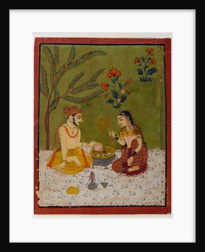 Couple seated under a tree, c.1700 by School Indian