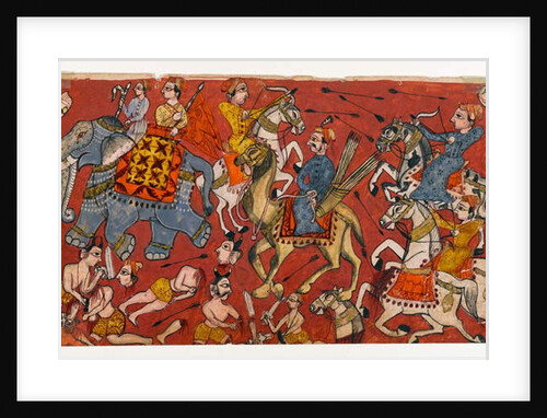 Battle scene from a Bhagavata Purana series, c.1625-50 by Indian School