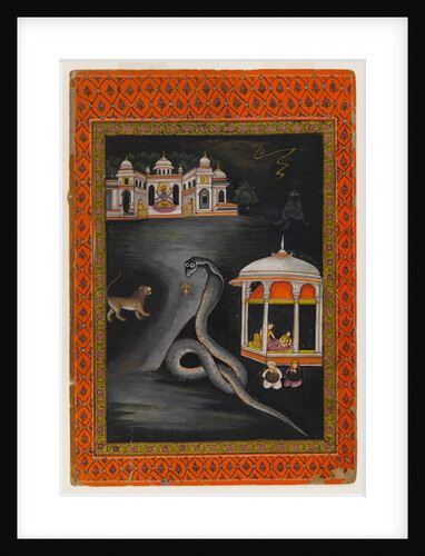 Krishna carried across the river, first half of the 19th century by Indian School