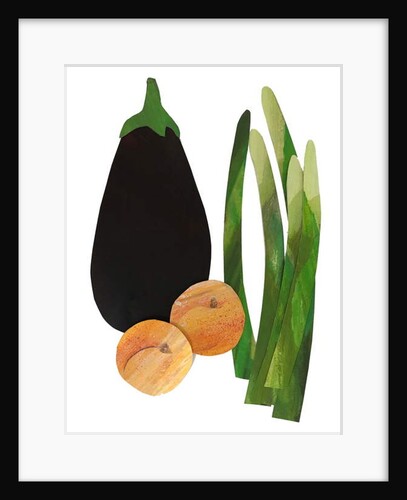 asparagus, apricots,aubergine, 2019 by Sarah Thompson-Engels