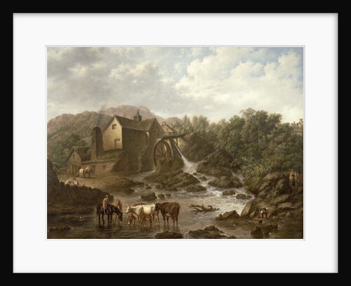 River Scene with Overshot Mill, 1833 by Charles Towne