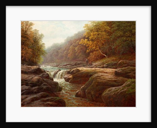 A River Scene with Anglers by William Mellor