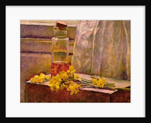 Still life of flowers with a jar on a table by Edouard Vuillard