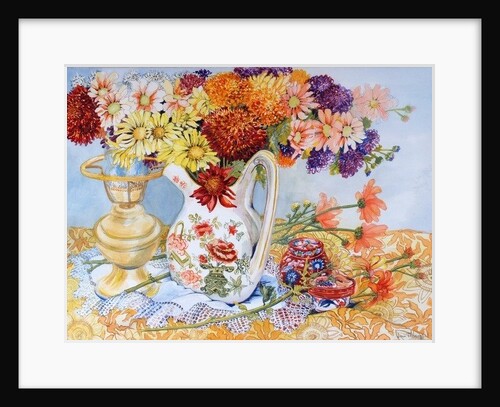 Chrysanthemums in a Chinese Jug, 2012 by Joan Thewsey