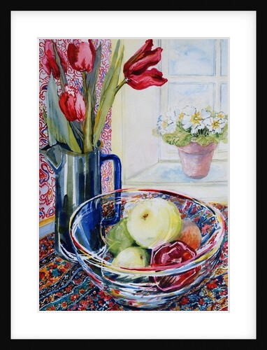Tulips in a Jug,with a Glass Bowl, 2003 by Joan Thewsey