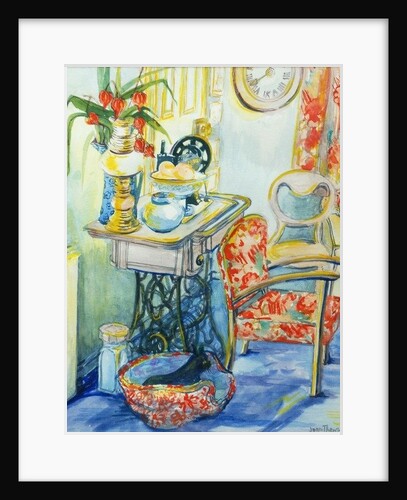 Cottage Interior, with Cat, 2000 by Joan Thewsey