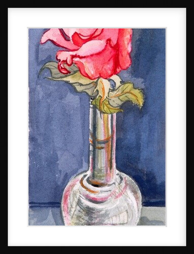Pink Rose in a Bud Vase, 2000 by Joan Thewsey