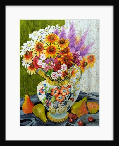 Victorian Jug with Mixed Flowers, Pears and Cherries, 2010 by Joan Thewsey