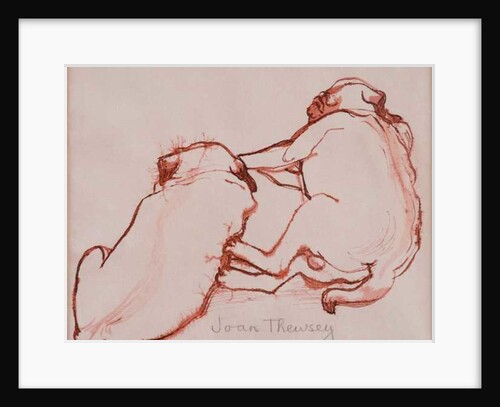 Two Pug Puppies, the brothers, 2005 by Joan Thewsey