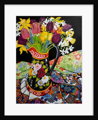 Canal Boat Jug, Daffodils and Tulips, 2005 by Joan Thewsey