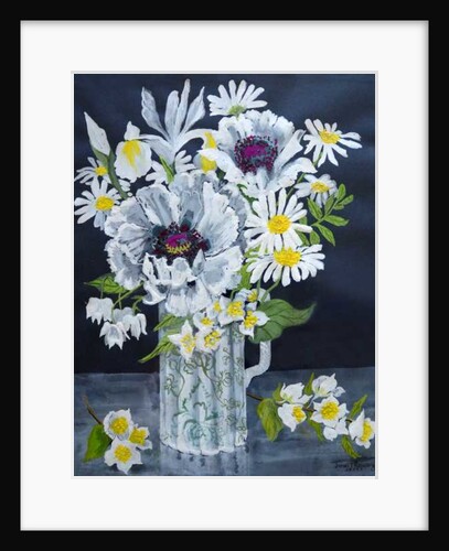 White Poppies, Marguerites and Philadelphus by Joan Thewsey