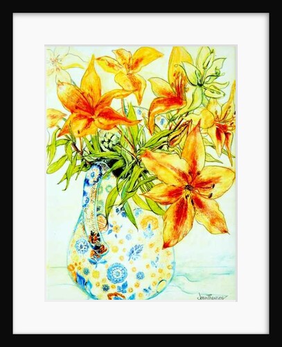 Orange Lilies in a Japanese Vase, 2000 by Joan Thewsey