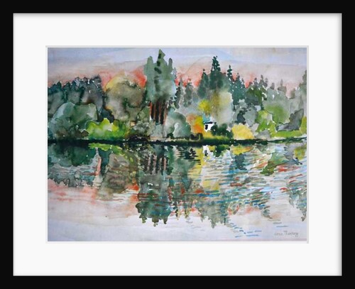 The Lake at Sunset, Bremes les Ardres, 2000 by Joan Thewsey