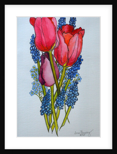 Tulips, Muscari and Forget-me-nots, 2002 by Joan Thewsey