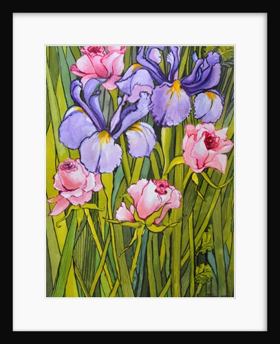 Roses and Irises in the Garden, 2003 by Joan Thewsey
