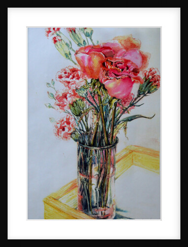 Pink Roses with Cottage Pinks, 2010 by Joan Thewsey