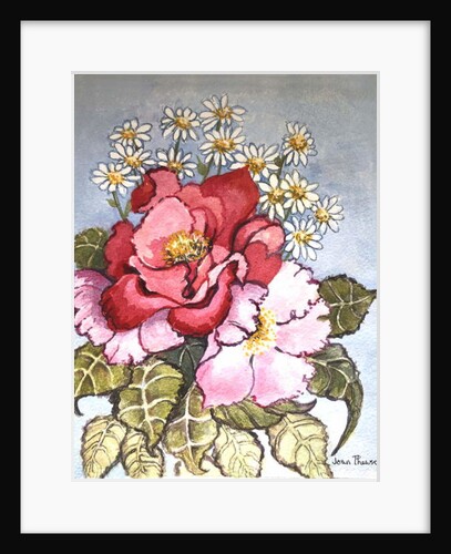 One Red and one Pink Rose by Joan Thewsey