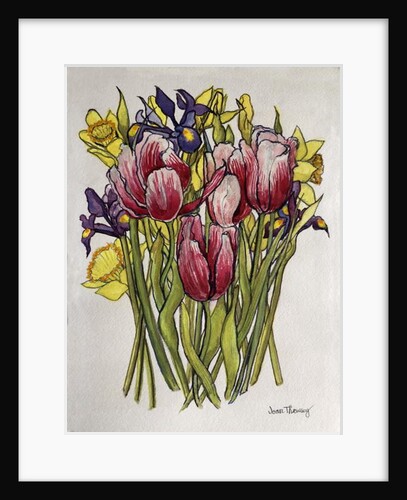 Tulips, Daffodils and Iris by Joan Thewsey