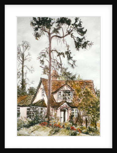 Cottage with Fir Tree by Joan Thewsey