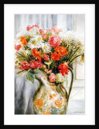 Mixed Flowers with Chrysanthemums in a Jug by Joan Thewsey