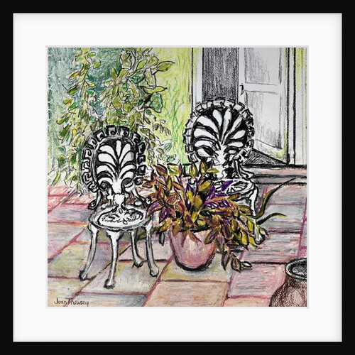 Chairs on the Terrace, with pots by Joan Thewsey