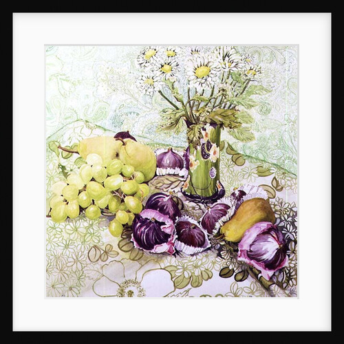 Figs, Grapes and Pears with Marguerites by Joan Thewsey